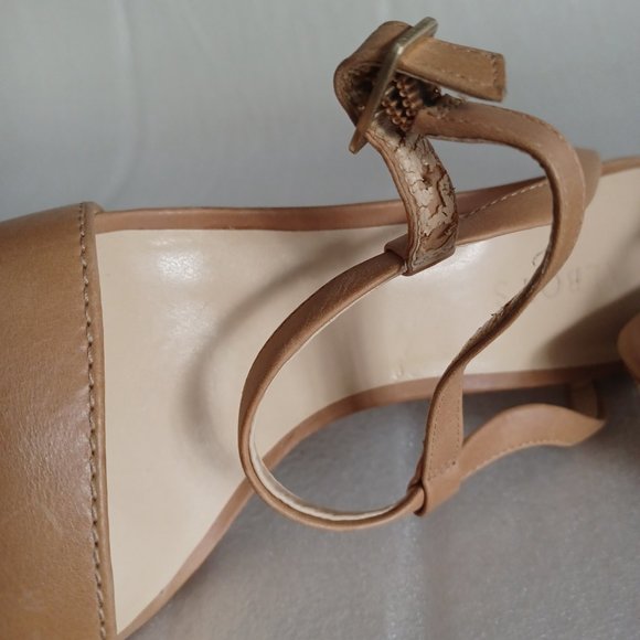 Talbots Tan Heels Sandals Leather Upper Spadrilles - Picture 9 of 13